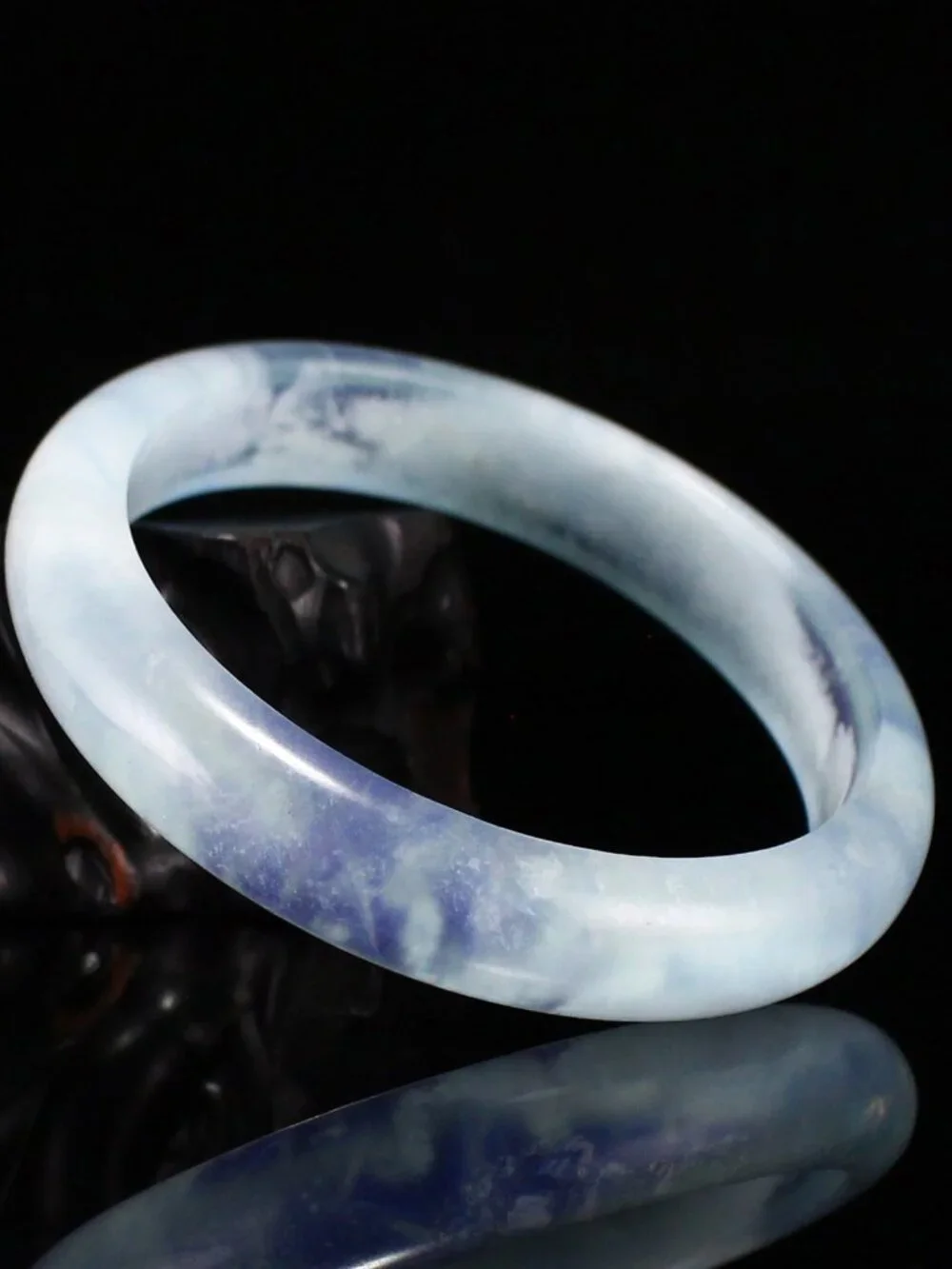 Natural Aquamarine Bangle Bracelet 41.2g 58mm ID Sky Blue White Cloud Certified